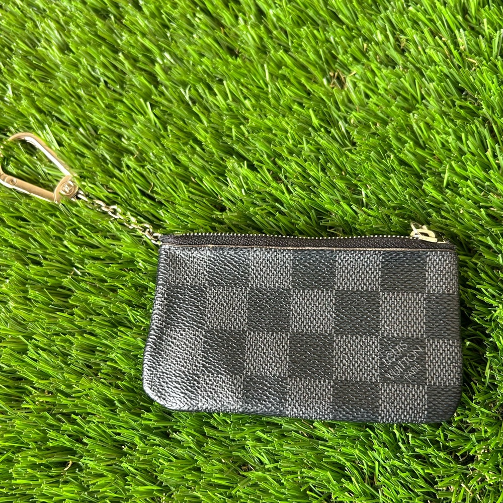 Louis Vuitton Black and Gray Checkered Wallet